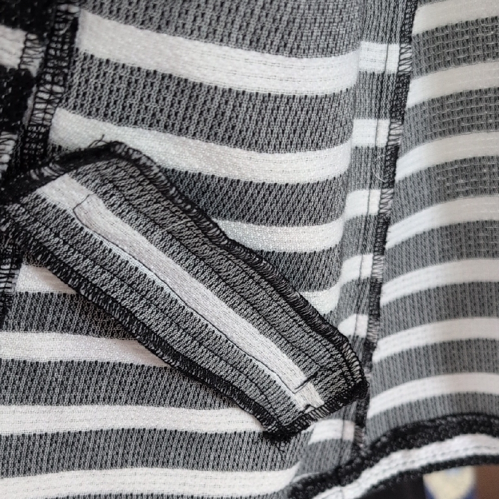Maurices Black and White Striped Knit Jacket - Picture 6 of 9